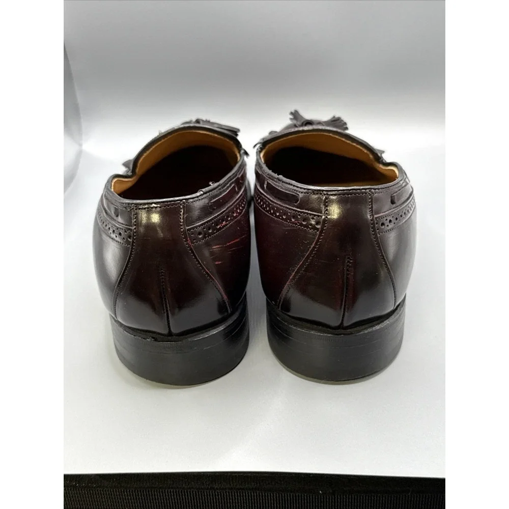 JOHNSTON & MURPHY  Loafers Men's 10 D, Burgundy‎ Wingtip Shoes Tassels